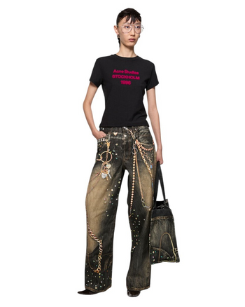 Acne Studios Trompe-L'Oeil Loose FIt Jeans Black/Multi