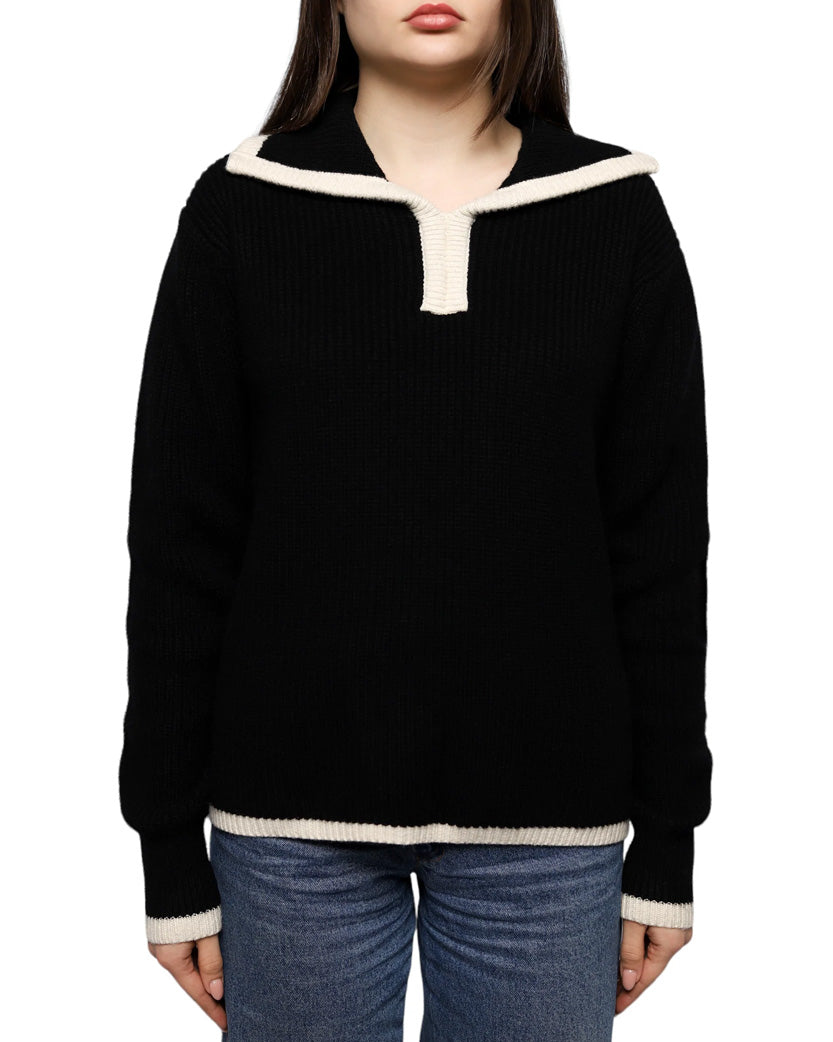 Low Classic Knit Polo Sweater Black