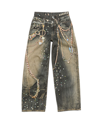 Acne Studios Trompe-L'Oeil Loose FIt Jeans Black/Multi