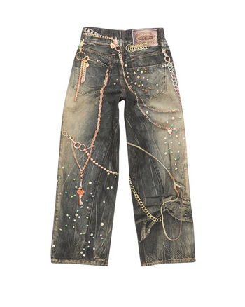 Acne Studios Trompe-L'Oeil Loose FIt Jeans Black/Multi