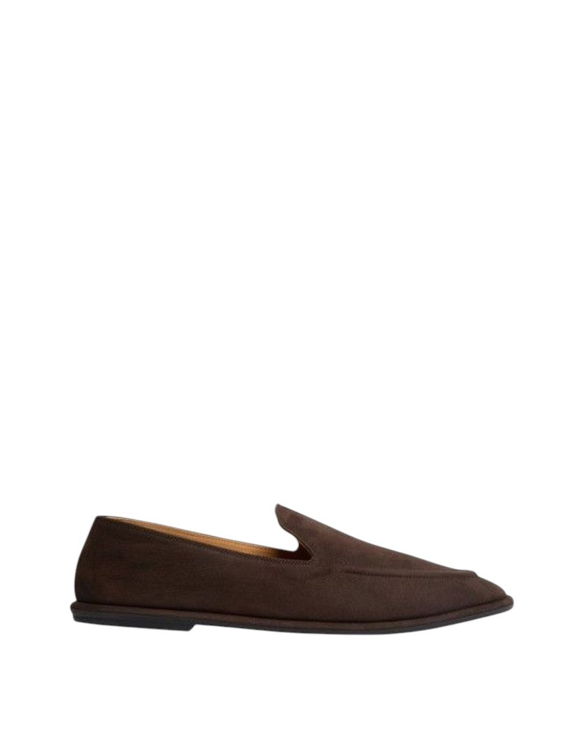 The Row Canal Loafer in Suede Brown