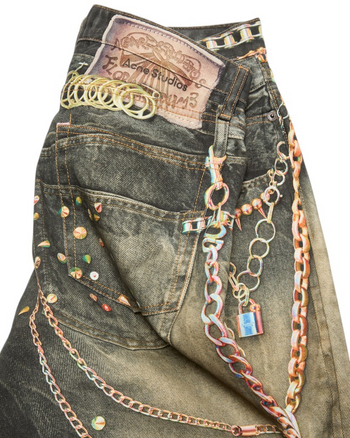Acne Studios Trompe-L'Oeil Loose FIt Jeans Black/Multi