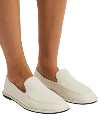 The Row Canal Loafer in Leather Milk