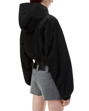 Alexander Wang Logo Cropped Bomber Jacket Black