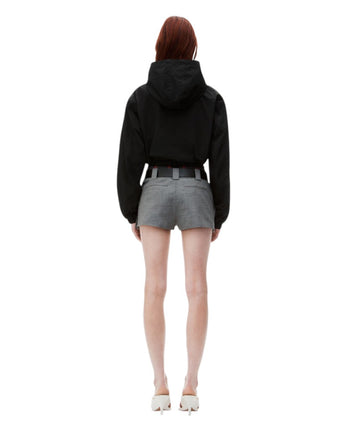 Alexander Wang Logo Cropped Bomber Jacket Black