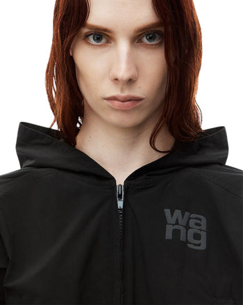 Alexander Wang Logo Cropped Bomber Jacket Black
