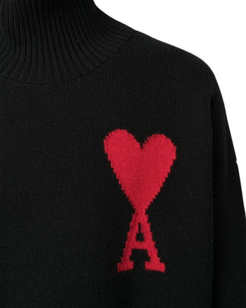AMI Paris Ami de Coeur Jumper Black