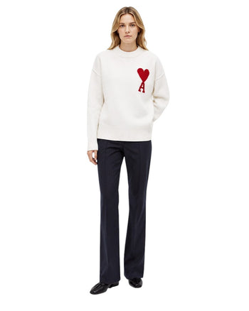 AMI Paris Ami De Coeur Oversize Sweater White