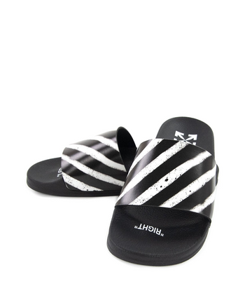 Off-White Spray Stripes Sliders Black/White