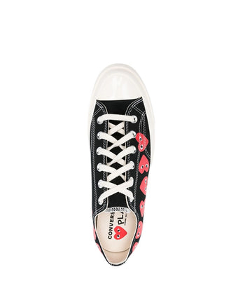 Converse x Comme Des Garcons Play Red Multi Hearts Low Top Black