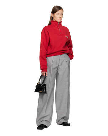 Jacquemus Gros Grain Zipped-Rollneck Sweatshirt Red