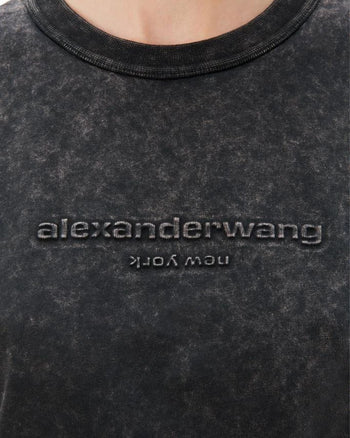 Alexander Wang Embossed Logo Tee In Compact Jersey