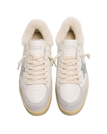 Golden Goose Ball Star in Wool with Glitter Star and Pink Suede Heel Tab