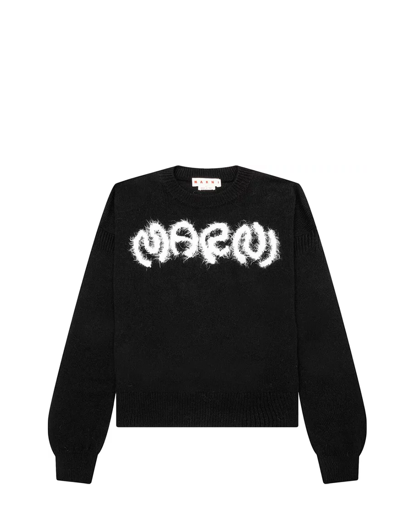 Marni Roundneck Logo Sweater Black