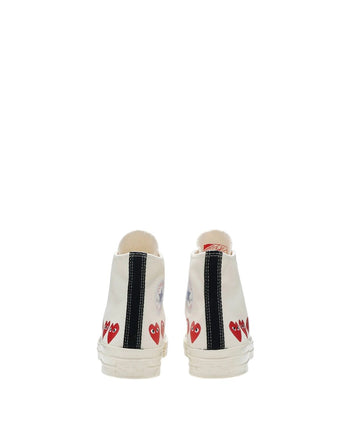Converse x Comme Des Garcons Play Red Multi Hearts High Top White