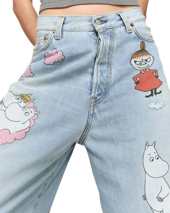 Acne Studios x Moomin Super Baggy Fit Jeans Blue