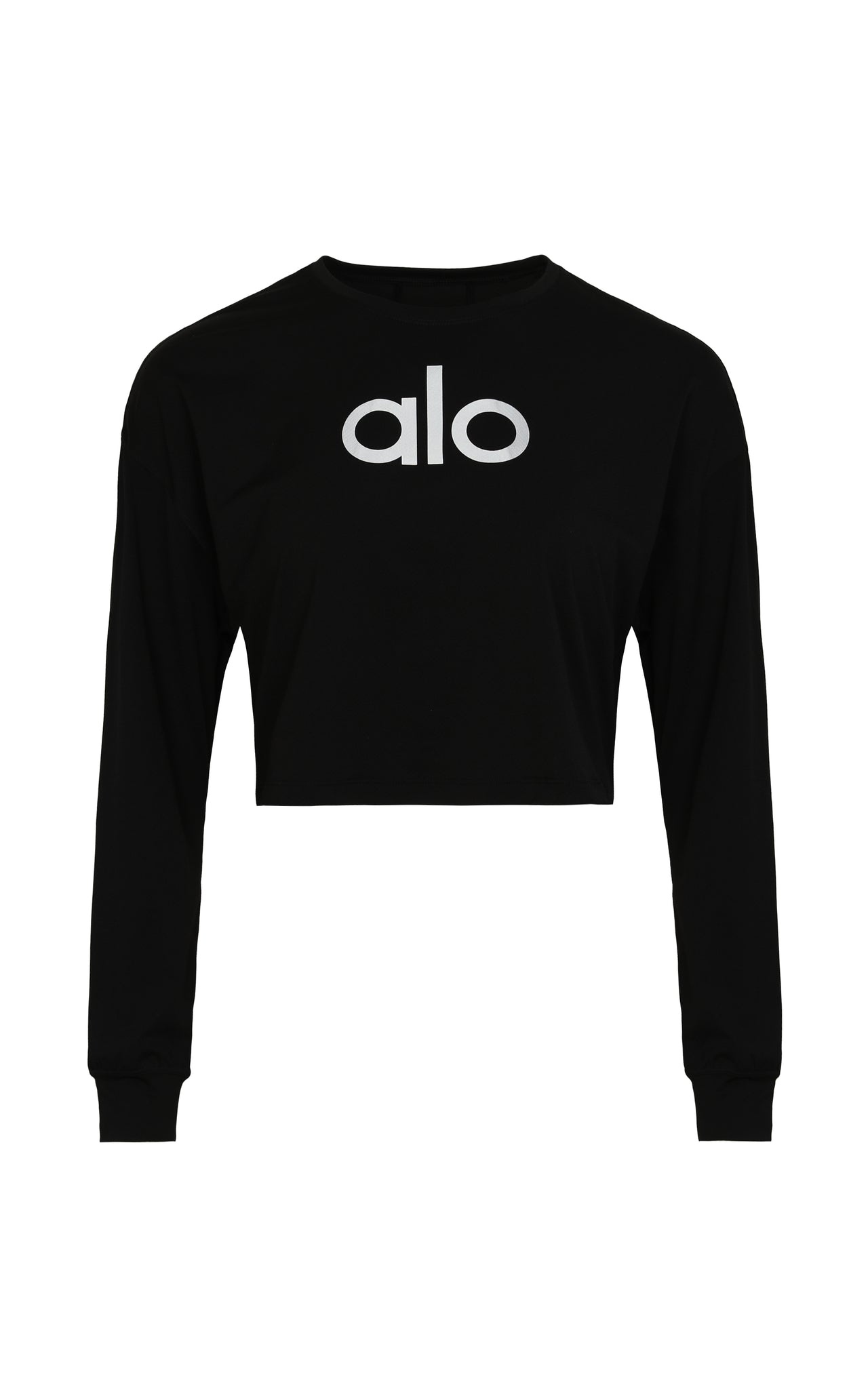 Alo Yoga Running Training Long Sleeve Sports Top Black