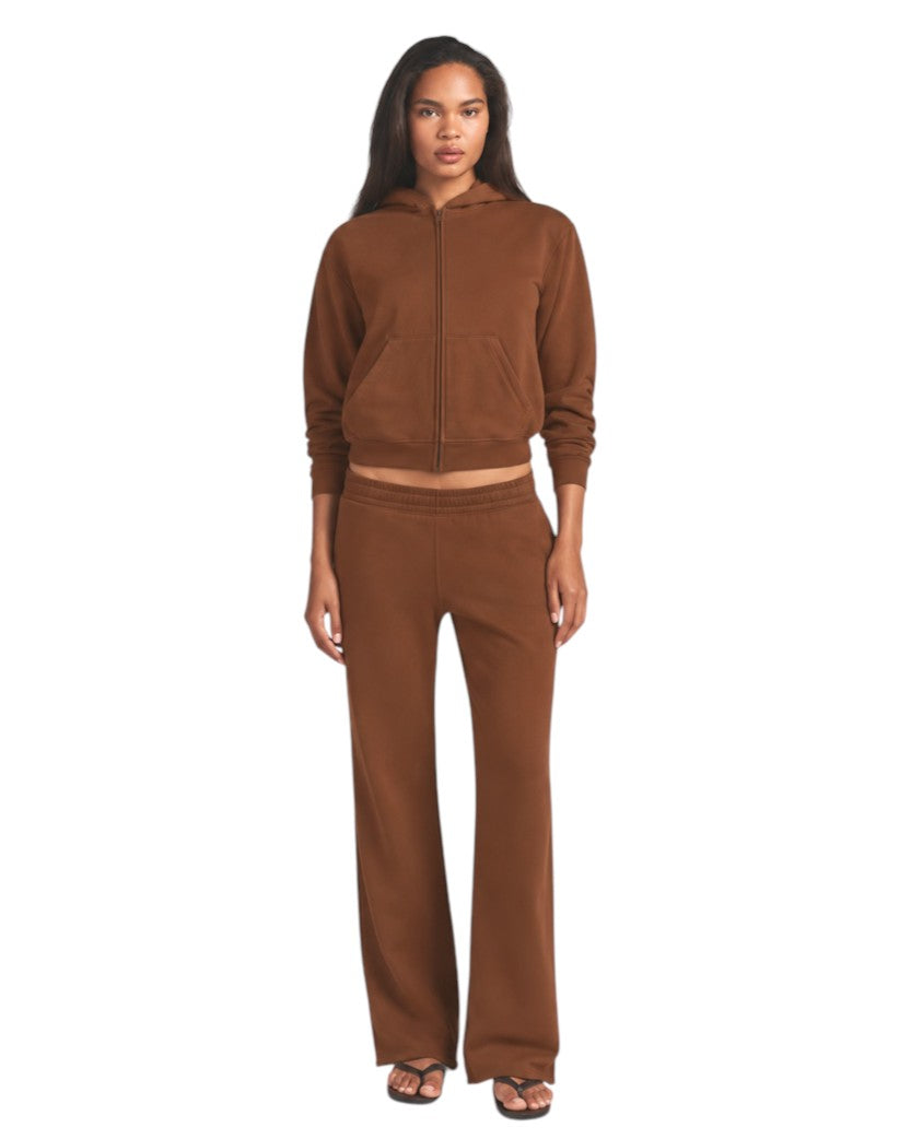 Skims French Terry Zip Up Hoodie Cocoa