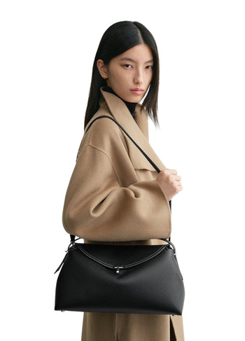 Toteme T-Lock Top Handle Grain Leather Black