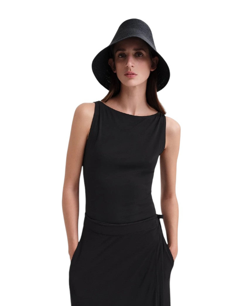 Toteme Sleeveless Boat Neck Top Black