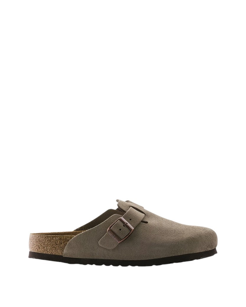 Birkenstock Boston Soft Footbed Suede Leather Taupe