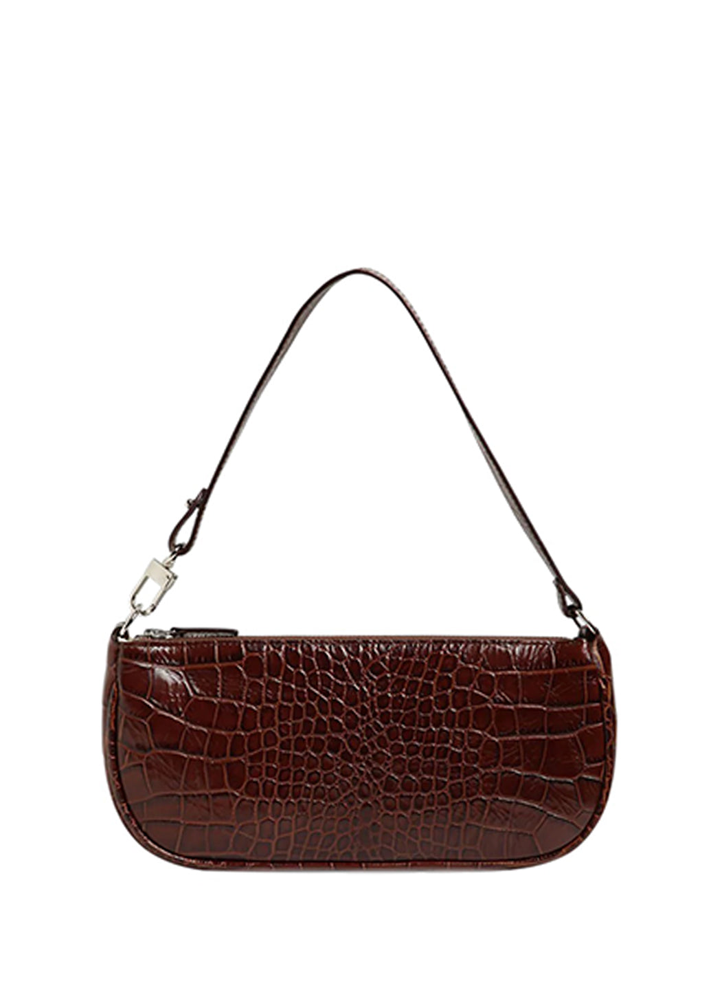 By Far Rachel Croco Embossed Leather Nutella