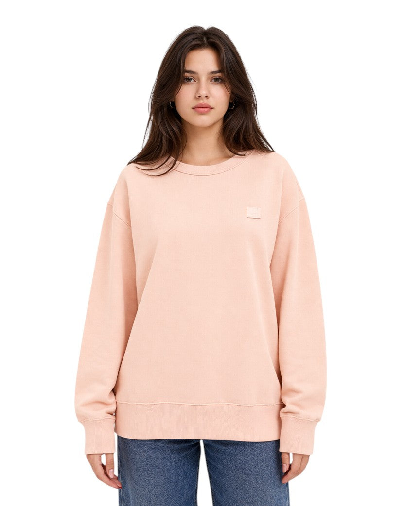 Acne Studios Face Patch Crewneck Sweatshirt Shrimp
