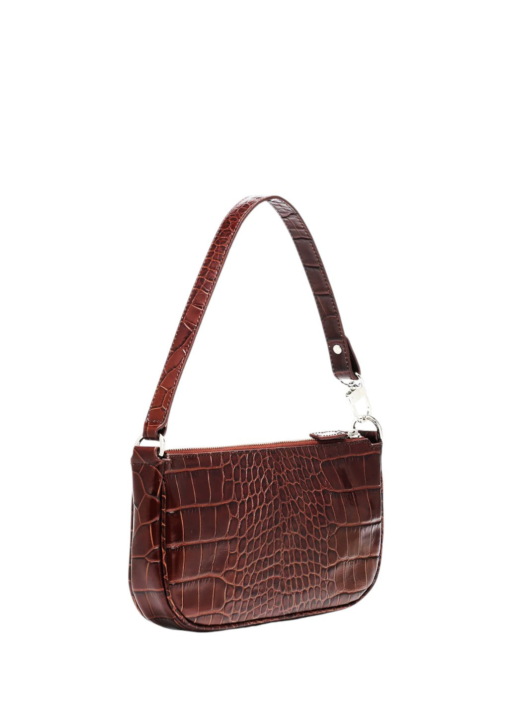 By Far Rachel Croco Embossed Leather Nutella