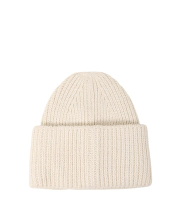 Acne Studios Rib knit beanie hat Beige