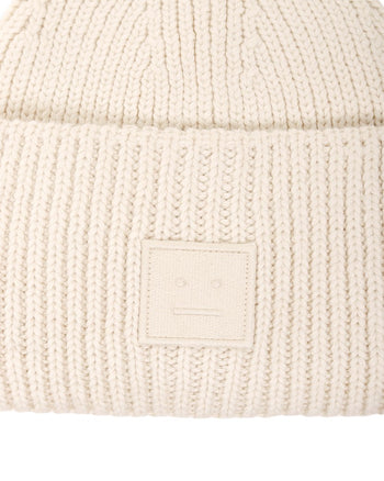 Acne Studios Rib knit beanie hat Beige