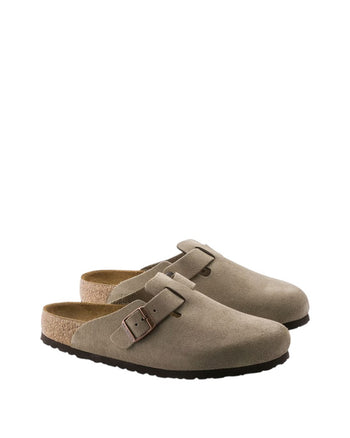Birkenstock Boston Soft Footbed Suede Leather Taupe