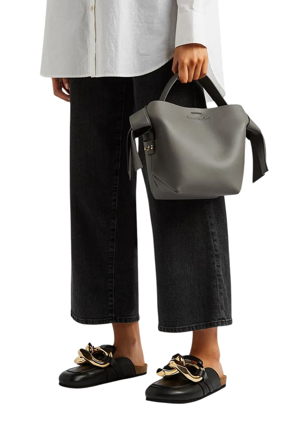 Acne Studios Musubi Small leather shoulder bag Grey — SSTORIES