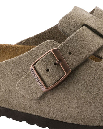 Birkenstock Boston Soft Footbed Suede Leather Taupe