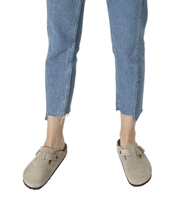 Birkenstock Boston Soft Footbed Suede Leather Taupe