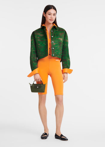 Longchamp Le Pliage Green Pouch With Handle Forest
