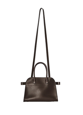 The Row Soft Margaux 10 Bag in Leather Dark Mocha