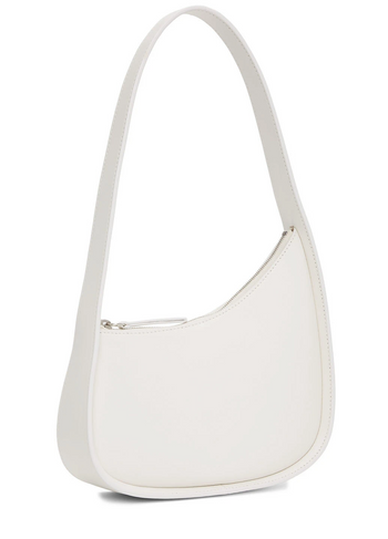 The Row Half Moon Leather Shoulder Bag White