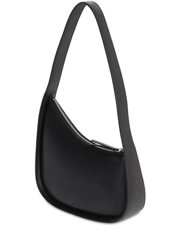 The Row Half Moon Leather Shoulder Bag Black