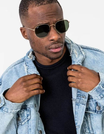 Ray-Ban Hexagonal Flat Lenses RB 3548N (001 Gold)