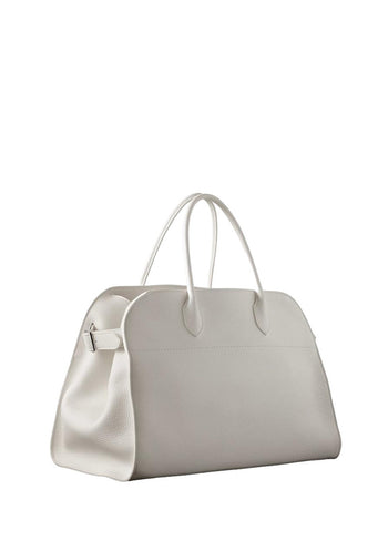 The Row Soft Margaux 15 Bag in Leather White