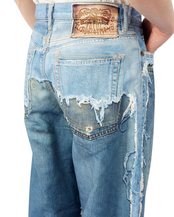 Acne Studios Trompe-L'Oeil Distressed 1981 Jeans Mid Blue