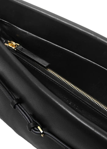 The Row Leather Sienna Clutch in Black