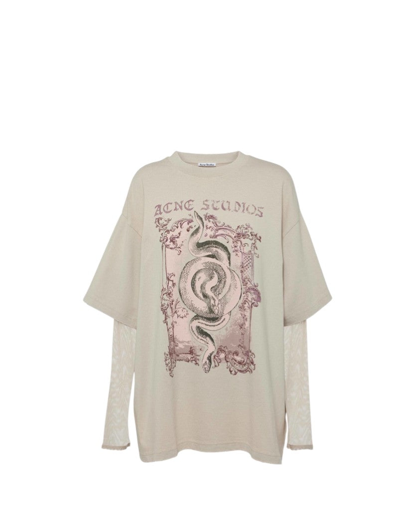 Acne Tシャツ Acne Studios - スタンプロゴTシャツ - リラックスフィット - ブラック