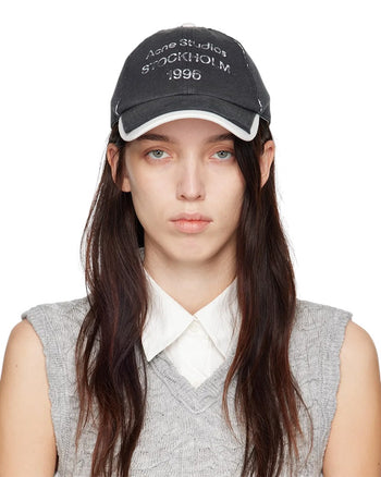 Acne Studios Logo Stamp Cap Black
