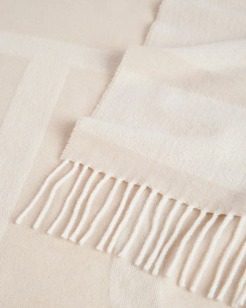 Toteme Monogram Jacquard Wool Scarf Bone