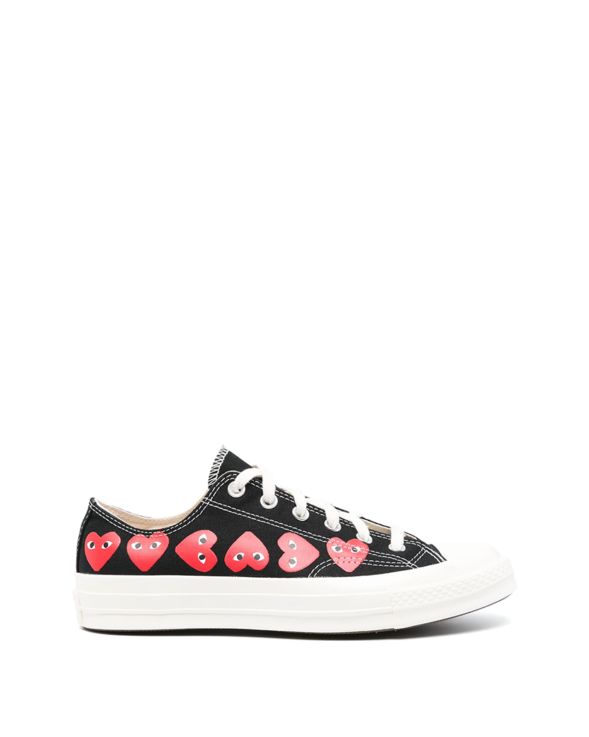 Converse x Comme Des Garcons Play Red Multi Hearts Low Top Black