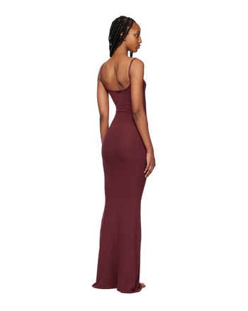 Skims Soft Lounge Long Slip Dress Wine