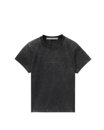 Alexander Wang Embossed Logo Tee In Compact Jersey
