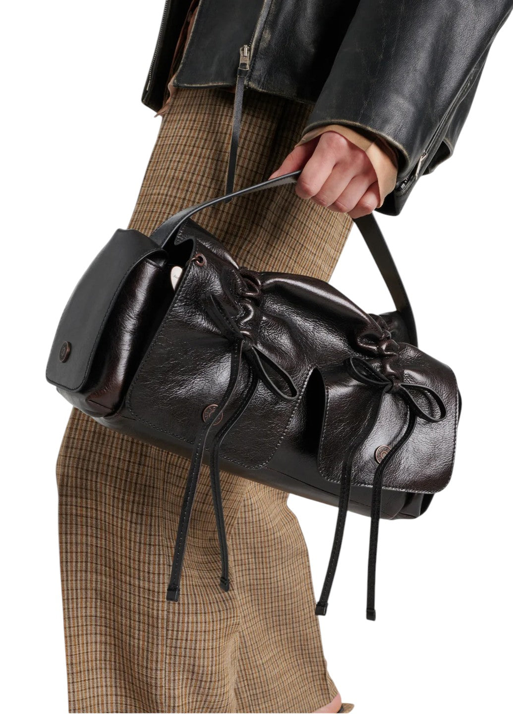 バッグ AQ7kP9 Сумка Acne Studios Multipocket Bag Dark Brown | SSTORIES