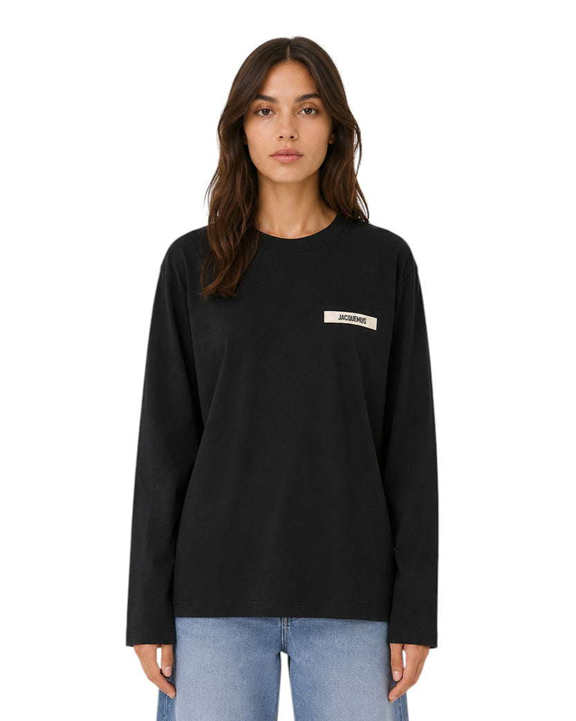 Jacquemus Gros Grain Long-Sleeve T-Shirt Black